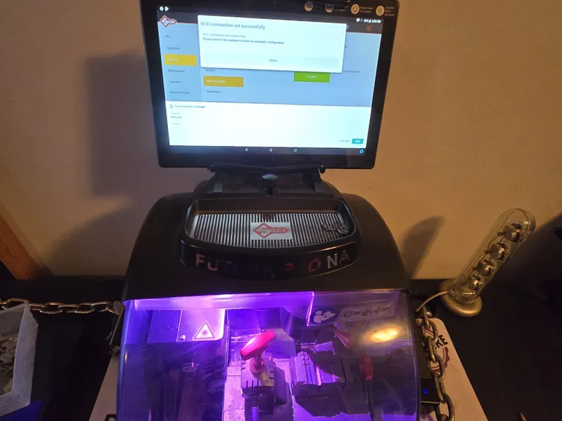 Futura Pro One key cutting machine on the workstation