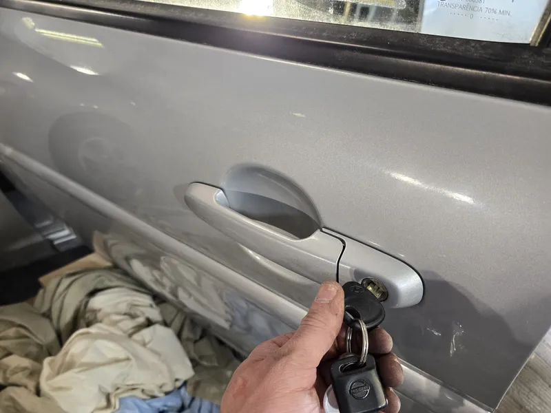 Hyundai car key at the door handle